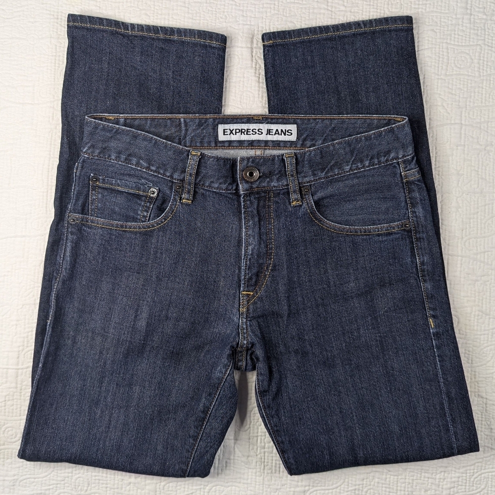 Express Rocco Jeans Slim Fit Leg Stretch Dark Wash Men's 29x30‎